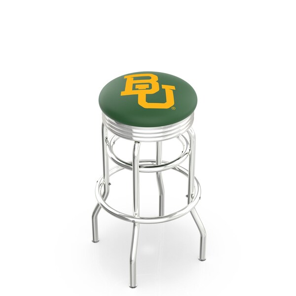 Holland Bar Stool Co 25" Chrome 2-Ring Baylor Swivel Bar Stool, Accent Ring - L7C3C25BAYLOR