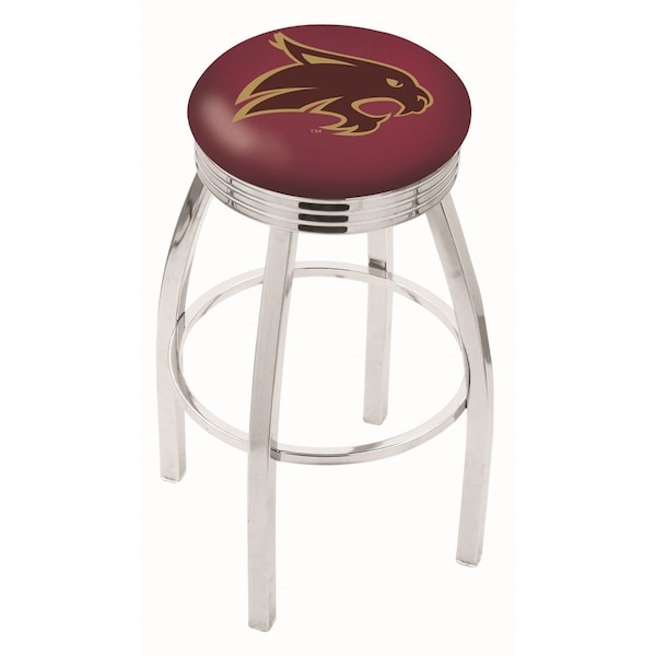 Holland Bar Stool Co 30" Chrome Texas State Swivel Bar Stool, Accent Ring - L8C3C30TEXSST