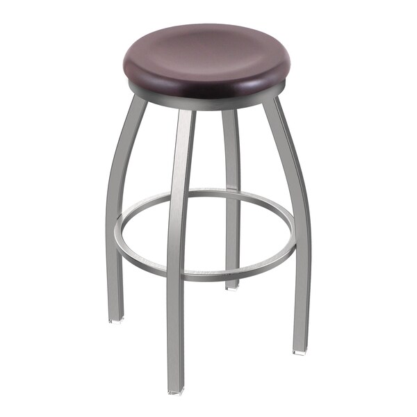 Holland Bar Stool Co 802 Misha Stainless Steel 36in Swivel Bar Stool with Dark Cherry Maple Seat - 80236SSDCMPL