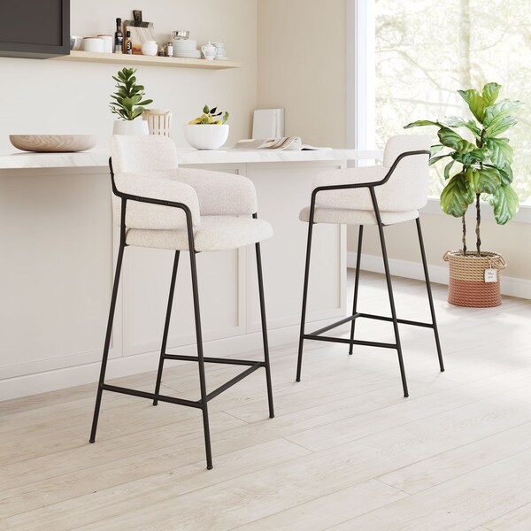 Zuo Modern Marcel Barstool Set Of 2 Cream - 109667
