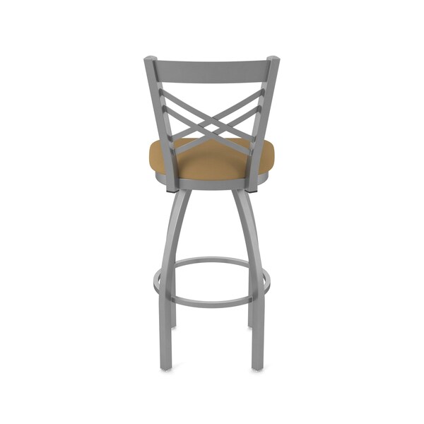Holland Bar Stool Co 820 Catalina Stainless Steel 36in Swivel Bar Stool with Canter Saddle Seat - 82036SS012