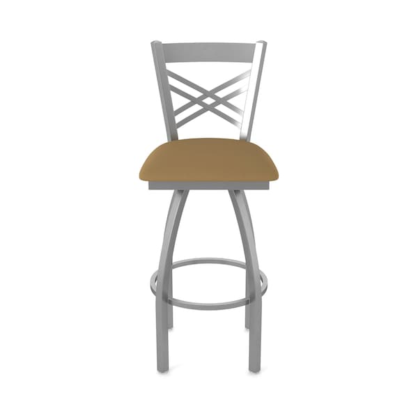 Holland Bar Stool Co 820 Catalina Stainless Steel 36in Swivel Bar Stool with Canter Saddle Seat - 82036SS012