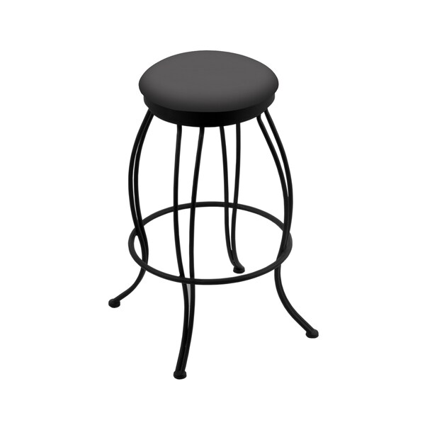 Holland Bar Stool Co 30" Swivel Bar Stool, Black Wrinkle, Canter Storm Seat - 300030BW004