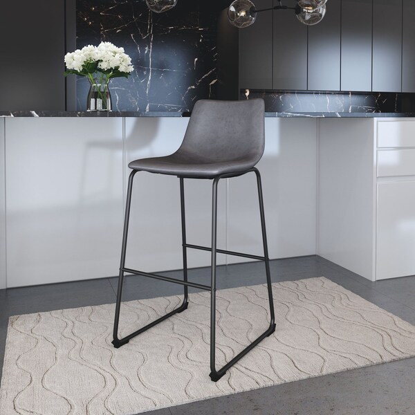 Zuo Modern Smart Barstool Set Of 2 Charcoal - 109327