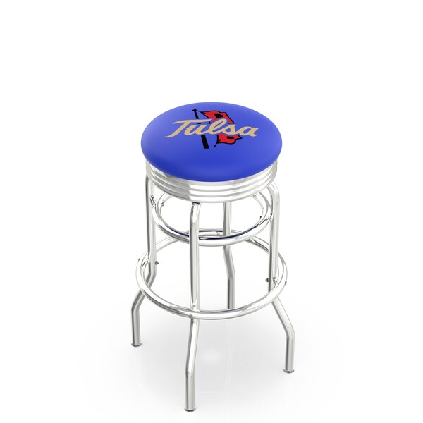 Holland Bar Stool Co 30" Chrome 2-Ring Tulsa Swivel Bar Stool, Accent Ring - L7C3C30TULSAU