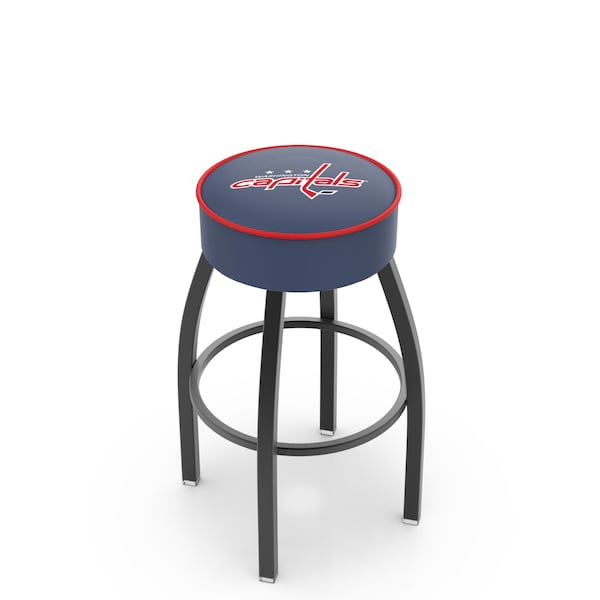 Holland Bar Stool Co 30" Washington Capitals Cushion Seat, Blk Wrinkle Base Swivel Bar Stool - L8B130WSHCAP