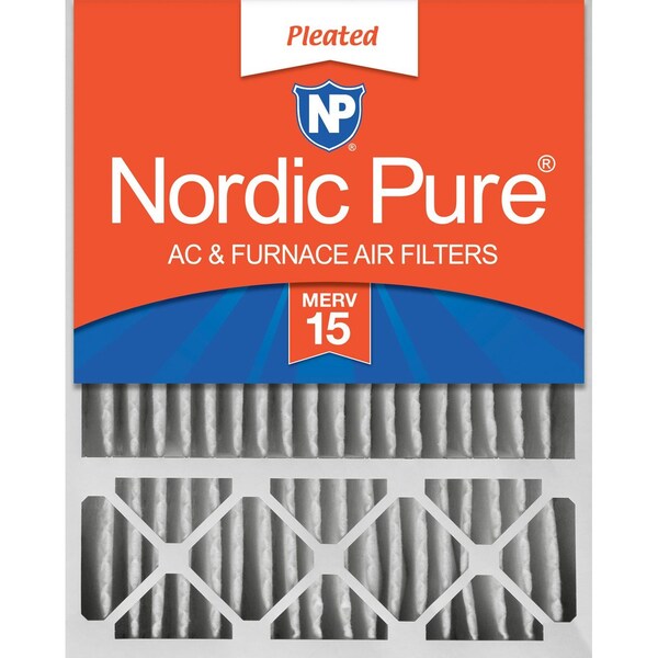 Nordic Pure 16x25x5 Pleated Air Filter, High Capacity, Electrostatically Charged Synthetic Media, MERV 15 - 16X25X5HM15-1