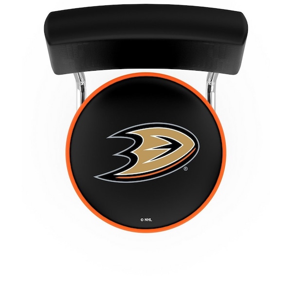 Holland Bar Stool Co 30" Chrome 2-Ring Anaheim Ducks Swivel Bar Stool, Back - L7C430ANADKS