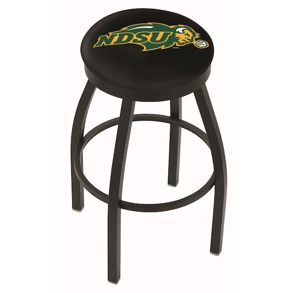 Holland Bar Stool Co 30" Blk Wrinkle North Dakota State Swivel Bar Stool, Accent Ring - L8B2B30NDAKST-B