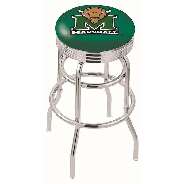 Holland Bar Stool Co 30" Chrome 2-Ring Marshall Swivel Bar Stool, Accent Ring - L7C3C30MRSHLL