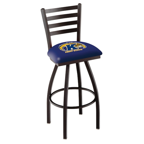 Holland Bar Stool Co 30" Blk Wrinkle Kent State Swivel Bar Stool, Ladder Back - L01430KENTST