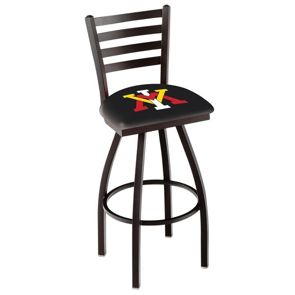Holland Bar Stool Co 30" Blk Wrnkl Virginia Military Institute Swivel Bar Stool, Ladder Back - L01430VAMILI