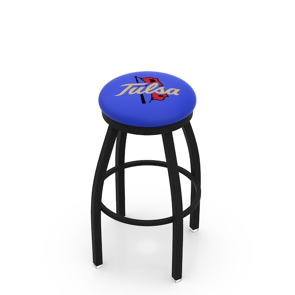 Holland Bar Stool Co 30" Blk Wrinkle Tulsa Swivel Bar Stool, Accent Ring - L8B2B30TULSAU