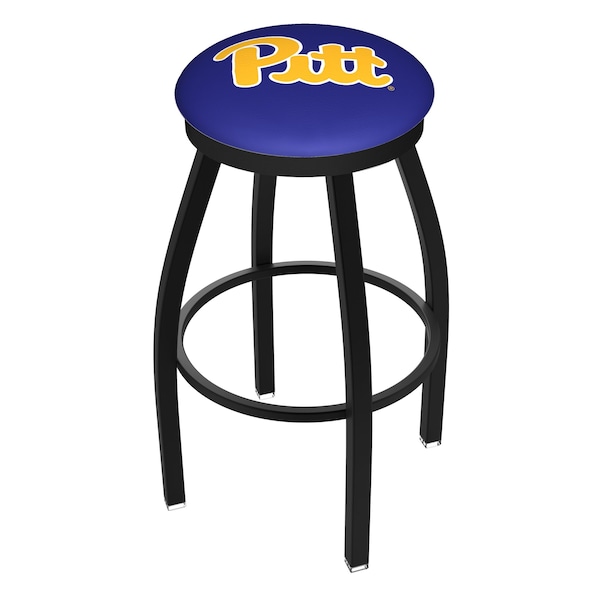Holland Bar Stool Co 25" Blk Wrinkle Penn State Swivel Bar Stool, Accent Ring - L8B2B25PITTSB
