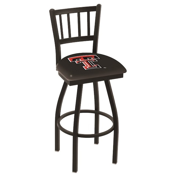 Holland Bar Stool Co 30" Blk Wrinkle Texas Tech Swivel Bar Stool, Jailhouse Back - L01830TXTECH