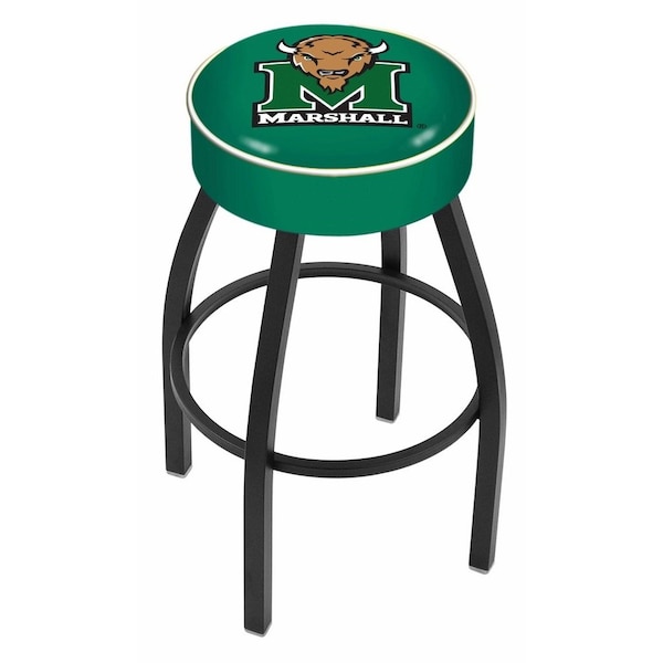 Holland Bar Stool Co 25" 4" Marshall Cushion Seat, Blk Wrinkle Base Swivel Bar Stool - L8B125MRSHLL