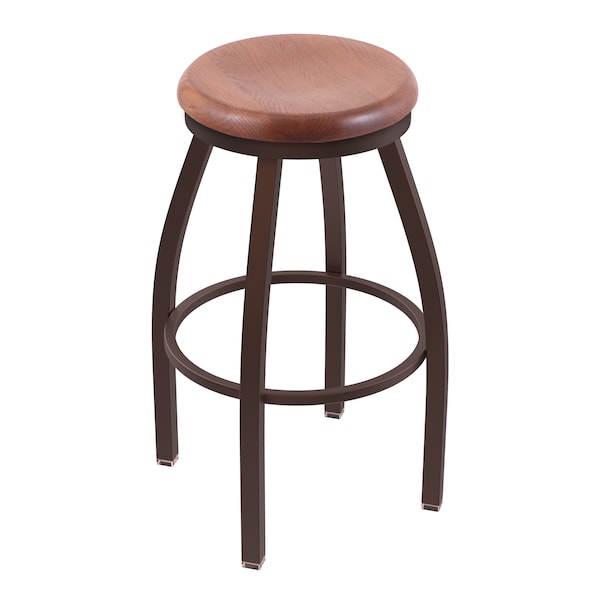 Holland Bar Stool Co 30" Swivel Bar Stool, Bronze Finish, Med Oak Seat - 80230BZMEDOAK