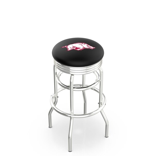 Holland Bar Stool Co 30" Chrome 2-Ring Arkansas Swivel Bar Stool, Accent Ring - L7C3C30ARKNUN