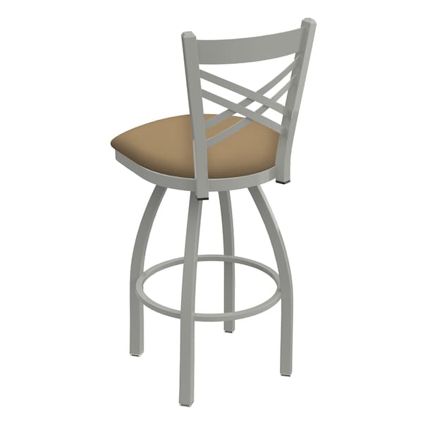 Holland Bar Stool Co 30" Swivel Bar Stool, Nickel Finish, Canter Sand Seat - 82030AN013
