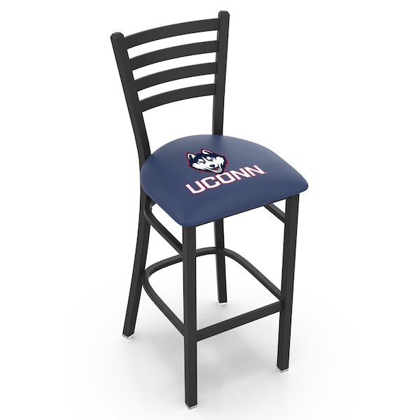 Holland Bar Stool Co 30" Blk Wrinkle Connecticut Stationary Bar Stool, Ladder Back - L00430CONNUN