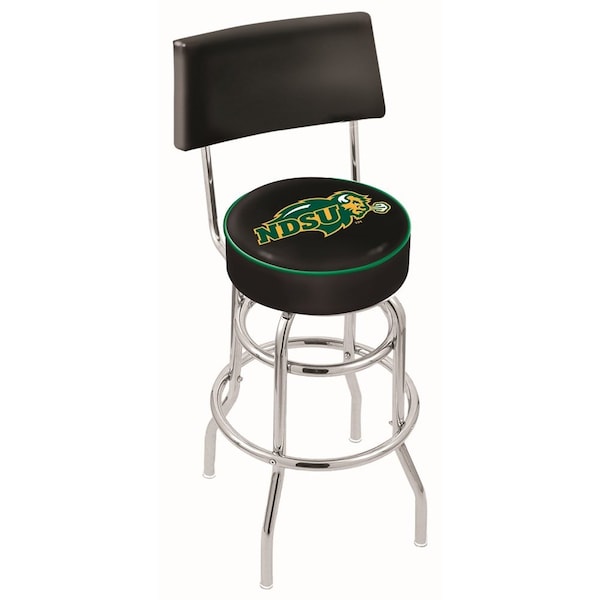 Holland Bar Stool Co 30" Chrome 2-Ring North Dakota State Swivel Bar Stool, Back - L7C430NDAKST-B