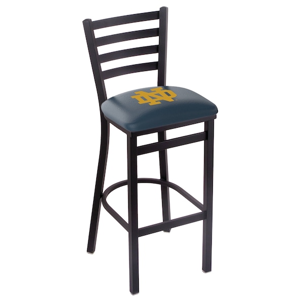 Holland Bar Stool Co 30" Blk Wrinkle Notre Dame (ND) Stationary Bar Stool, Ladder Back - L00430ND-ND