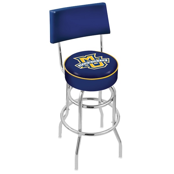 Holland Bar Stool Co 25" Chrome 2-Ring Marquette Swivel Bar Stool, Back - L7C425MRQTTE