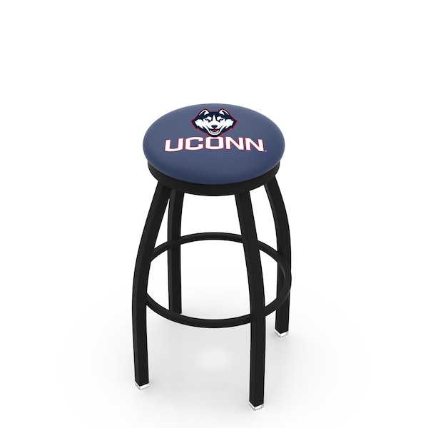 Holland Bar Stool Co 25" Blk Wrinkle Connecticut Swivel Bar Stool, Accent Ring - L8B2B25CONNUN