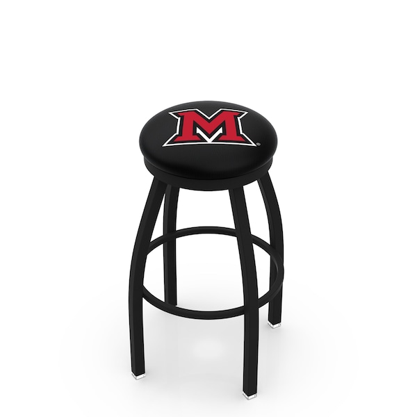 Holland Bar Stool Co 30" Blk Wrinkle Miami (OH) Swivel Bar Stool, Accent Ring - L8B2B30MIA-OH