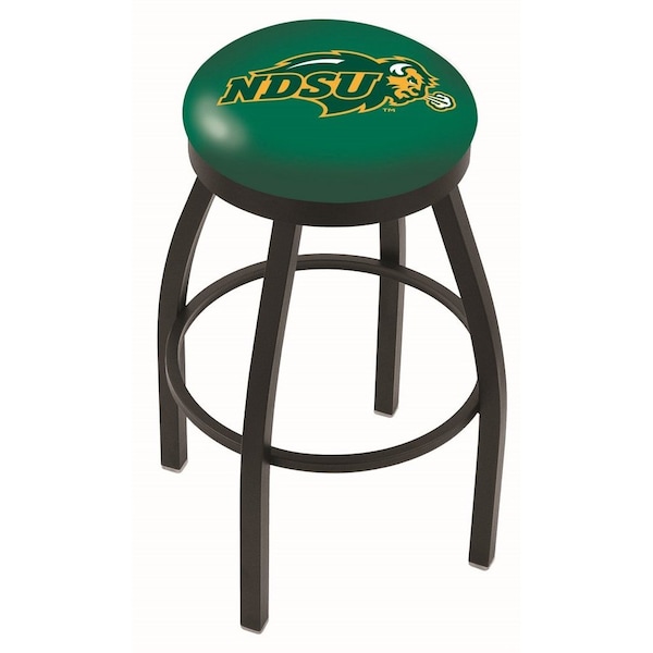 Holland Bar Stool Co 30" Blk Wrinkle North Dakota State Swivel Bar Stool, Accent Ring - L8B2B30NDAKST-G