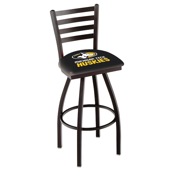 Holland Bar Stool Co 30" Blk Wrinkle Michigan Tech Swivel Bar Stool, Ladder Back - L01430MITECH