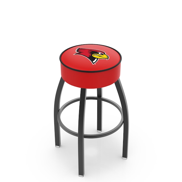 Holland Bar Stool Co 30" 4" Illinois State Cushion Seat, Blk Wrinkle Base Swivel Bar Stool - L8B130ILLSTU