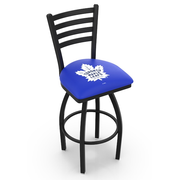 Holland Bar Stool Co 25" Blk Wrinkle Toronto Maple Leafs Swivel Bar Stool, Ladder Back - L01425TORMPL