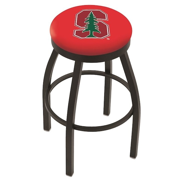 Holland Bar Stool Co 25" Blk Wrinkle Stanford Swivel Bar Stool, Accent Ring - L8B2B25STNFRD