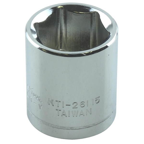 K-Tool International 1/4" Drive, 15mm Metric Socket, 6 Points - KTI-26115