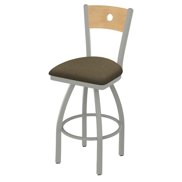 Holland Bar Stool Co 30" Swivel Counter Stool, Nickel Finish, Nat Back, Graph Cork Seat - 83030ANNATMPLB017