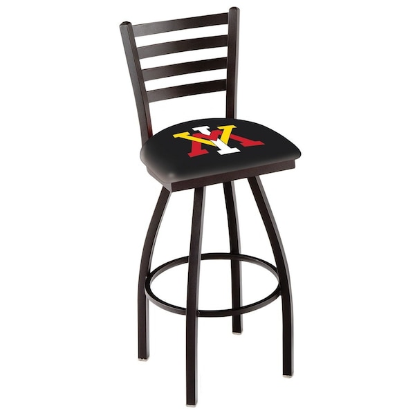 Holland Bar Stool Co 25" Blk Wrnkl Virginia Military Institute Swivel Bar Stool, Ladder Back - L01425VAMILI