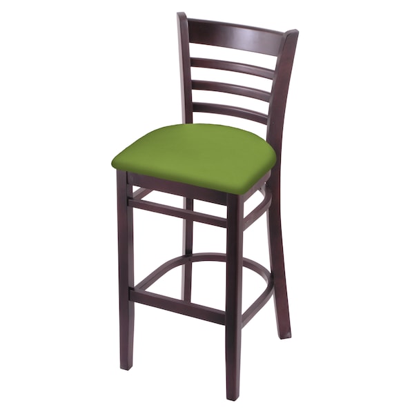Holland Bar Stool Co 30" Bar Stool, Dark Cherry Finish, Canter Kiwi Green Seat - 314030DC009