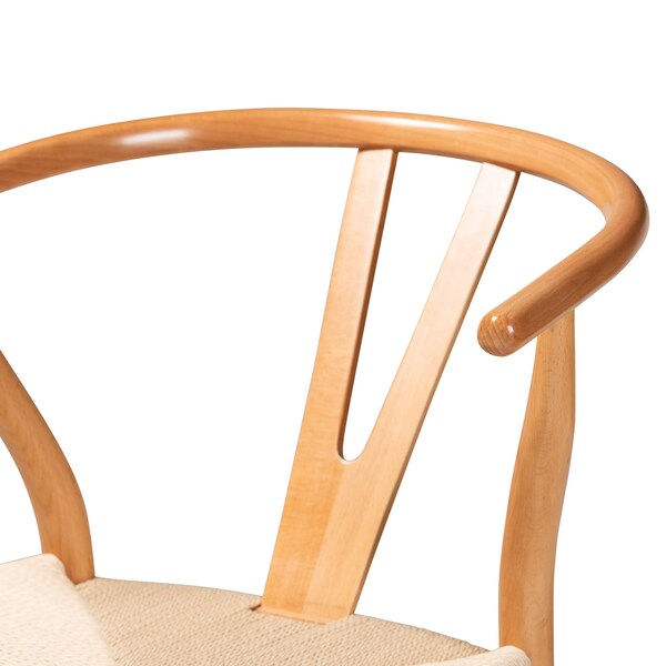 Baxton Studio Paxton Modern & Contemporary Natural Brown Finished Wood Bar Stool, PK2 - 201-2PC-12340