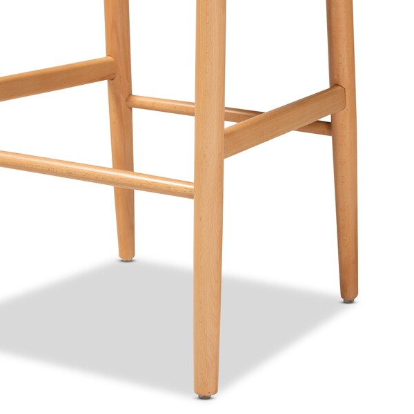 Baxton Studio Paxton Modern & Contemporary Natural Brown Finished Wood Bar Stool, PK2 - 201-2PC-12340