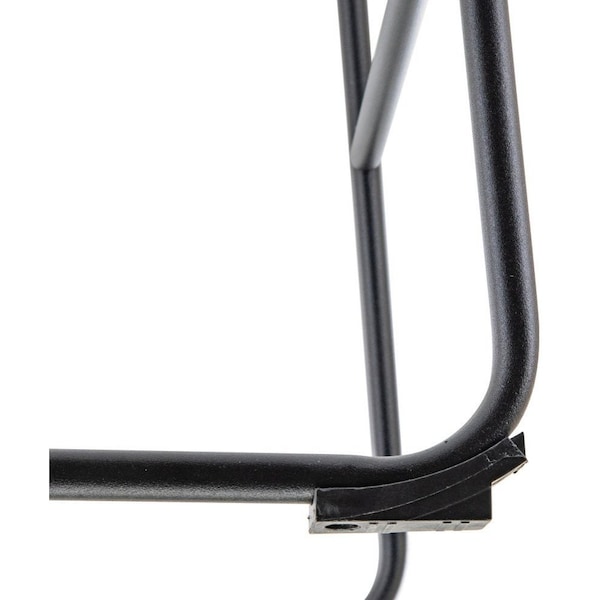 Leisuremod Brooklyn Modern Leather Bar Stool with Black Iron Base and Footrest, Charcoal Black, 2PK - BS29BL2