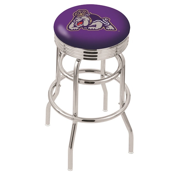 Holland Bar Stool Co 30" Chrome 2-Ring James Madison Swivel Bar Stool, Accent Ring - L7C3C30JMSMAD