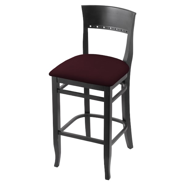 Holland Bar Stool Co 30" Bar Stool, Black Finish, Canter Bordeaux Seat - 316030BLK005