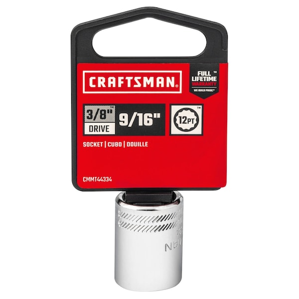 Craftsman Sockets, 9/16" S x 3/8" Drive S SAE 12 P - CMMT44334