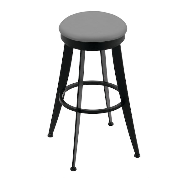 Holland Bar Stool Co Laser 30" Swivel Bar Stool, Black Wrinkle, Canter Grey Seat - 90030BW007