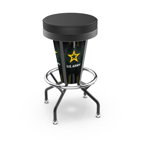Holland Bar Stool Co Lighted U.S. Army 30" Swivel Bar Stool - L500030ARMYBLKVINYL