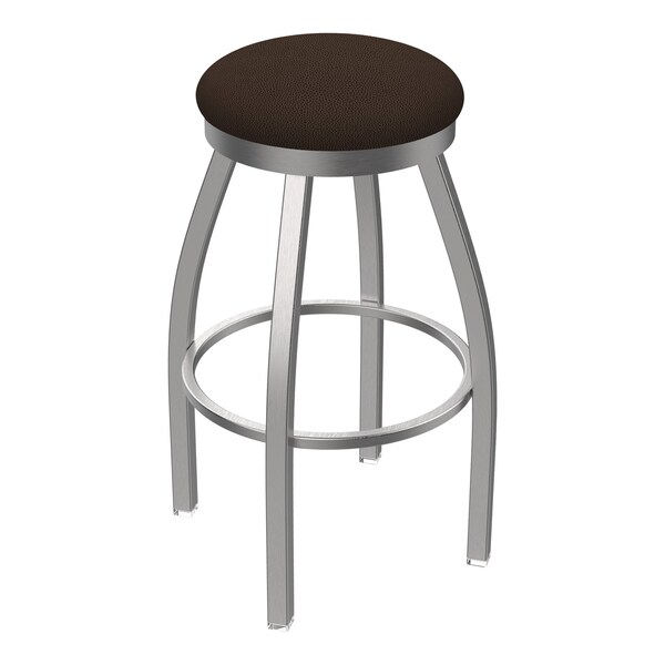 Holland Bar Stool Co 802 Misha Stainless Steel 36in Swivel Bar Stool with Rein Coffee Seat - 80236SS025