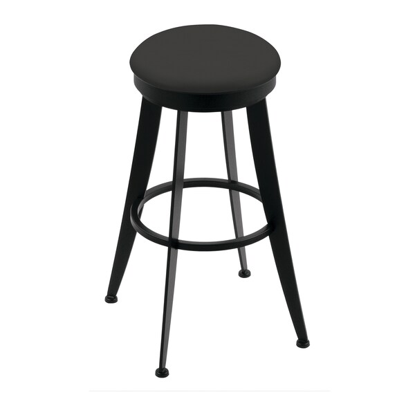 Holland Bar Stool Co Laser 30" Swivel Bar Stool, Black Wrinkle, Canter Iron Seat - 90030BW008