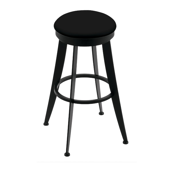 Holland Bar Stool Co Laser 30" Swivel Bar Stool, Black Wrinkle, Black Vinyl Seat - 90030BWBLKVINYL