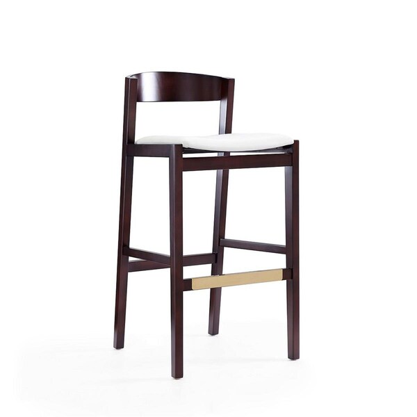 Celebracion Klismos Ivory & Dark Walnut Beech Wood Barstool 40.75 x 20 x 20.5 in. - CE1810779